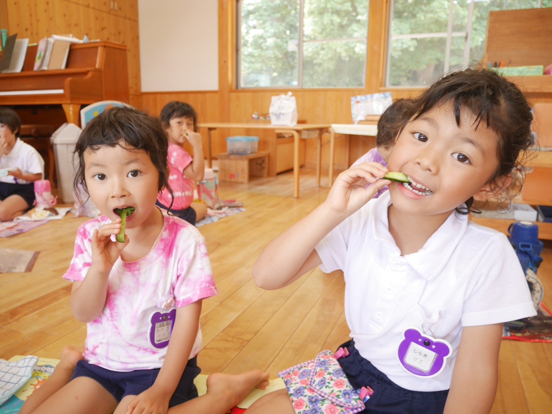 ★キュウリを食べたよ★年長:画像５