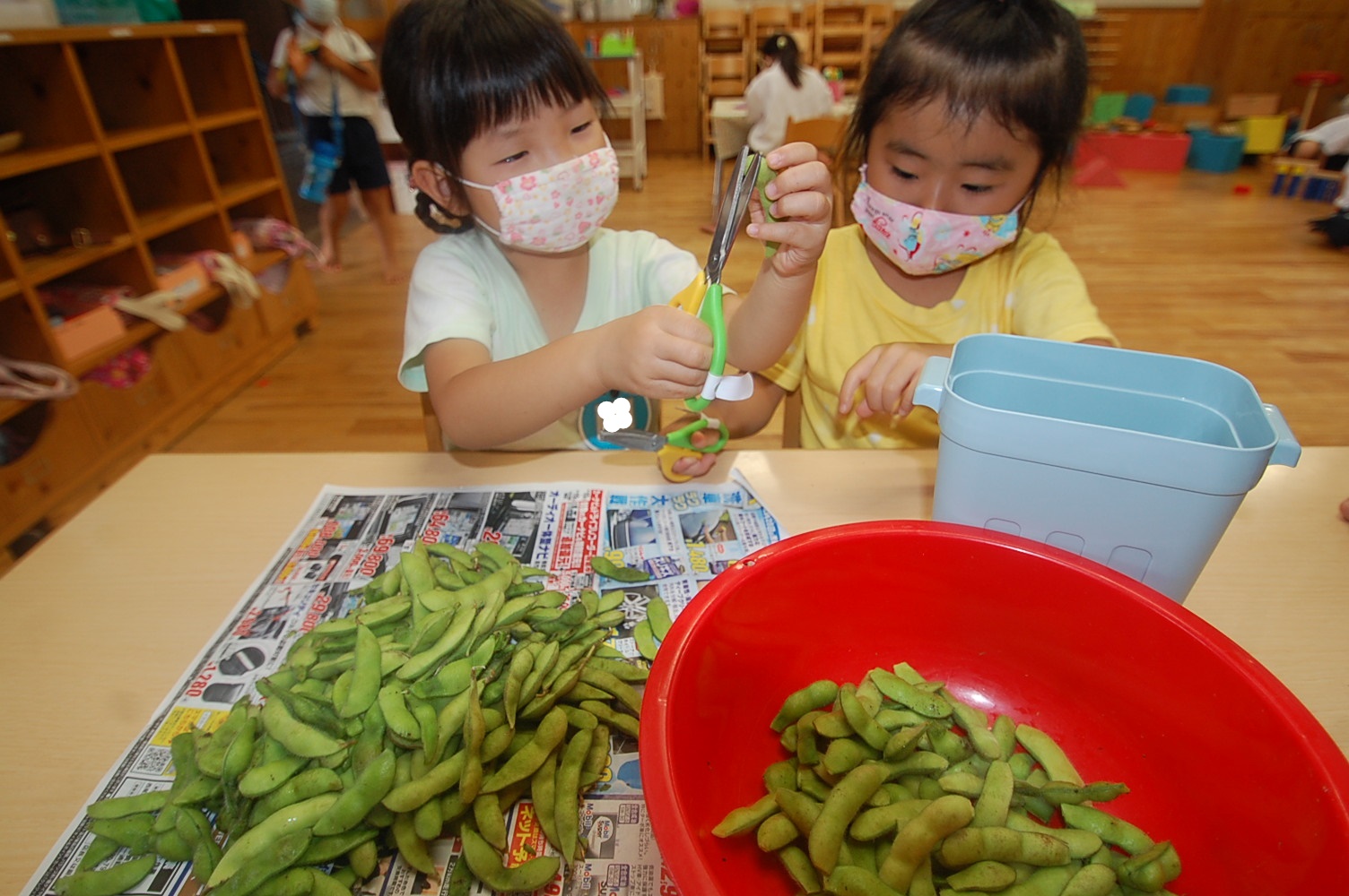 ☆年中☆　収穫した枝豆を食べたよ:画像４