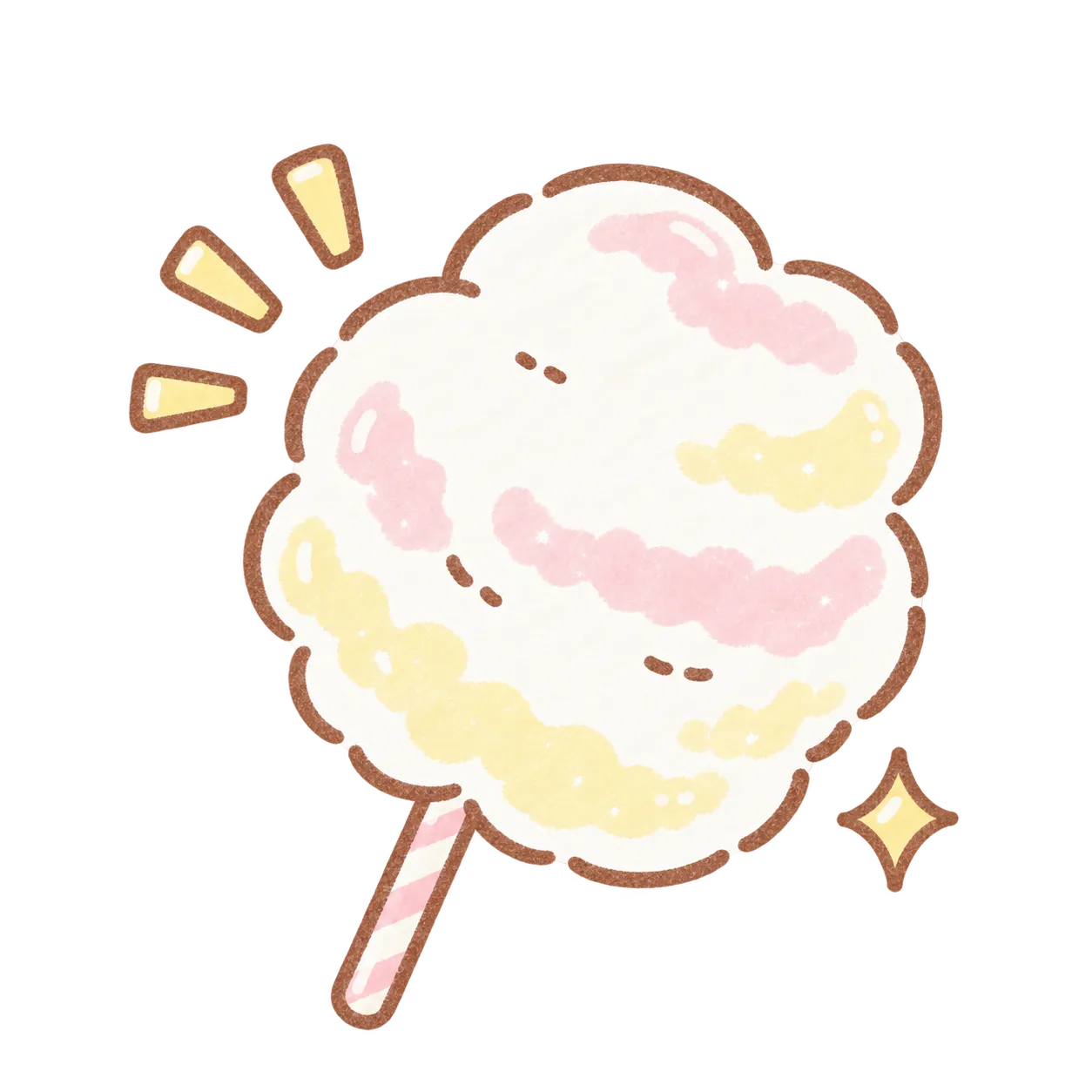 ふわふわ綿菓子のイラスト